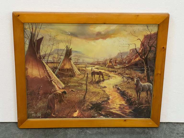 Signed Native American art print, Hulan Fleming, see pictures for details. image