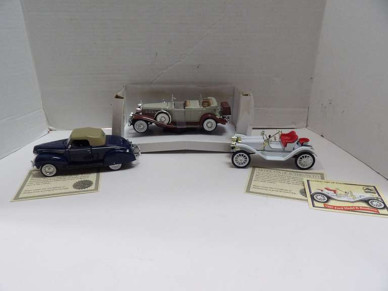 THREE NATIONAL MOTOR MUSEUM MINT DIECAST MODEL CARS image