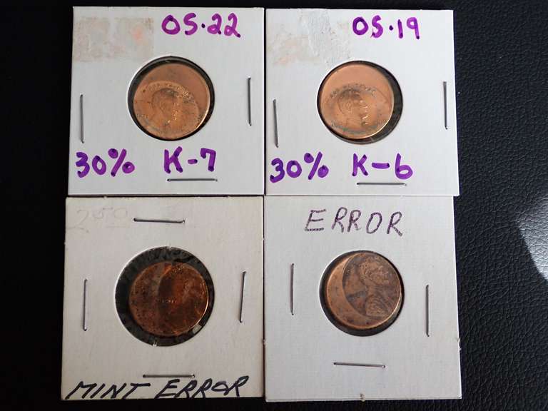 (4) ERROR PENNIES - SEE ALL PHOTOS image