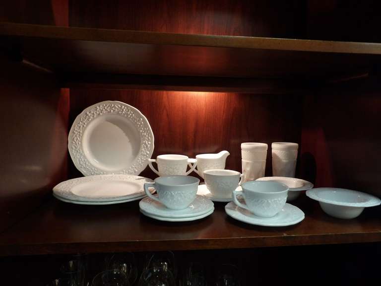 MIX A LOT OF MILK GLASS, PLATES, CUPS, SAUCERS, AND MORE image