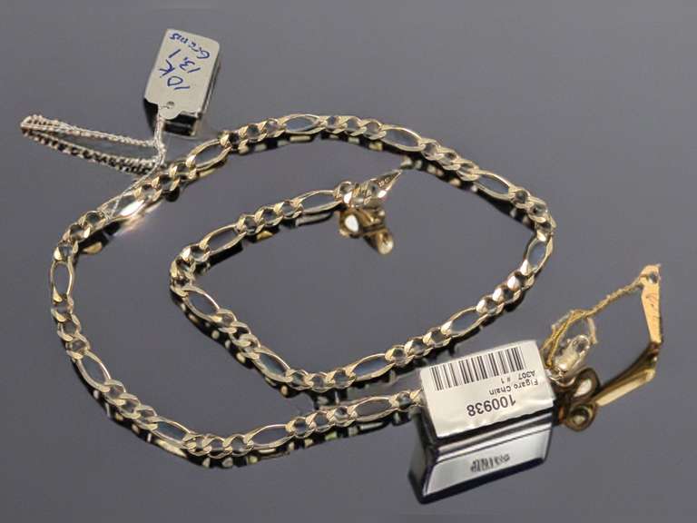 10K GOLD FIGARO 18" NECKLACE 13 GRAMS image