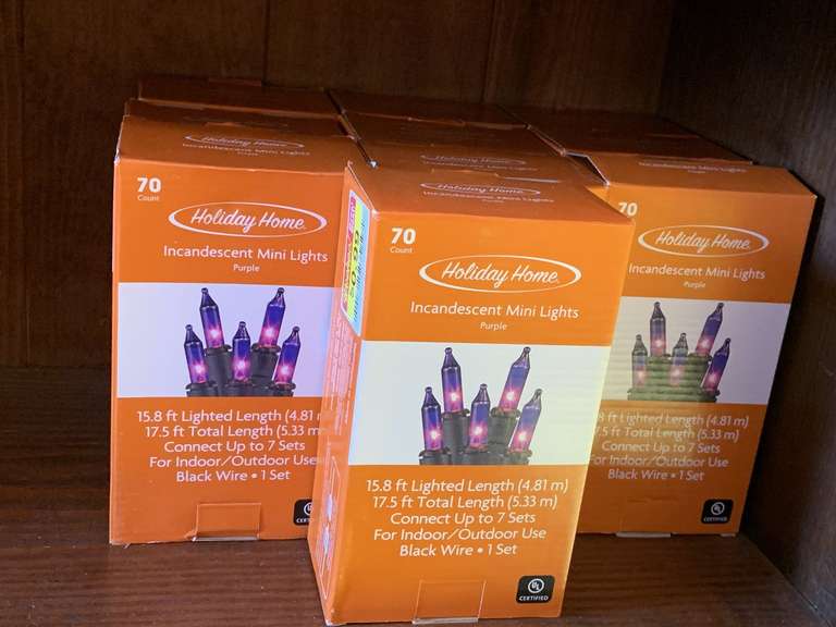 10 NEW BOXES OF PURPLE MINI LIGHTS W/ BLACK STRINGS image