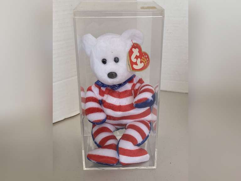 2001 TY BEANIE BABY "LIBERTY" W/ TAG ERROR IN DISPLAY BOX image