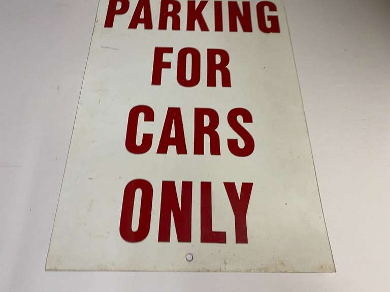 Metal parking sign, see pictures for details. image