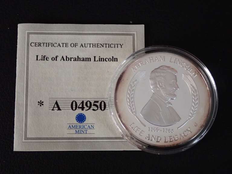 ABRAHAM LINCOLN MEDAL WITH COA image