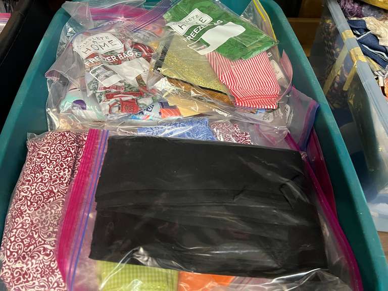 Large assortment of fabric remnants, see pictures for details. image