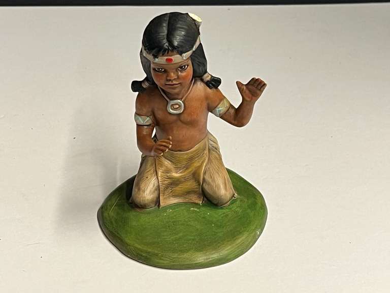 Ceramic Native American boy, see pictures for details. image