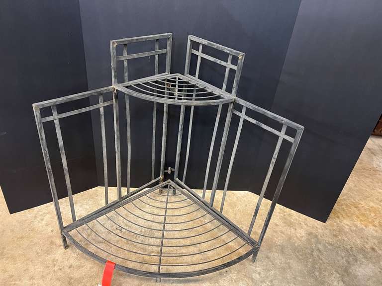 Folding metal corner plant stand, see pictures for details. image