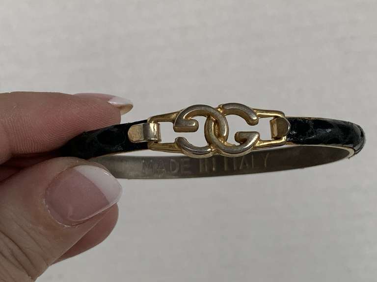 VINTAGE GUCCI SNAKESKIN BANGLE BRACELET MADE IN ITALY - CHECKOUT image
