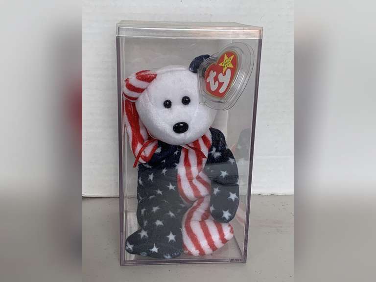 1999 WHITE FACED TY BEANIE BABY "SPANGLE" IN DISPLAY BOX image