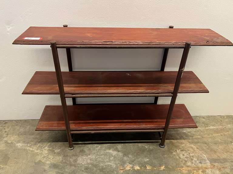 Custom metal framed shelving unit with removable shelves, see pictures for details. image