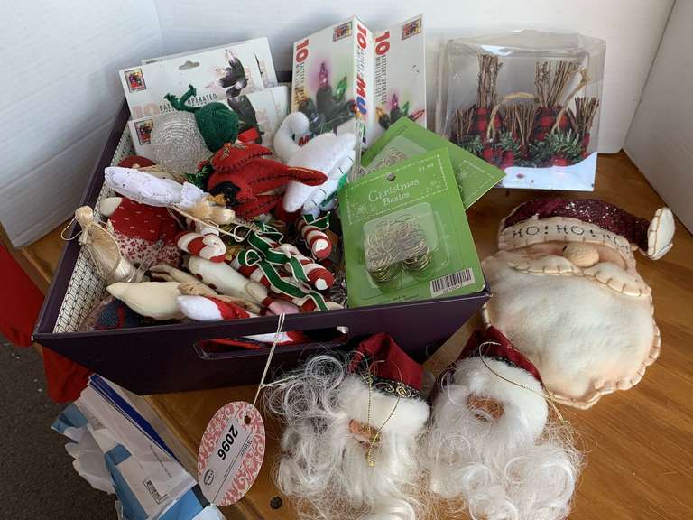 CONTAINER FULL OF HANDMADE & VINTAGE CHRISTMAS ITEMS (CONTAINER INCLUDED) image