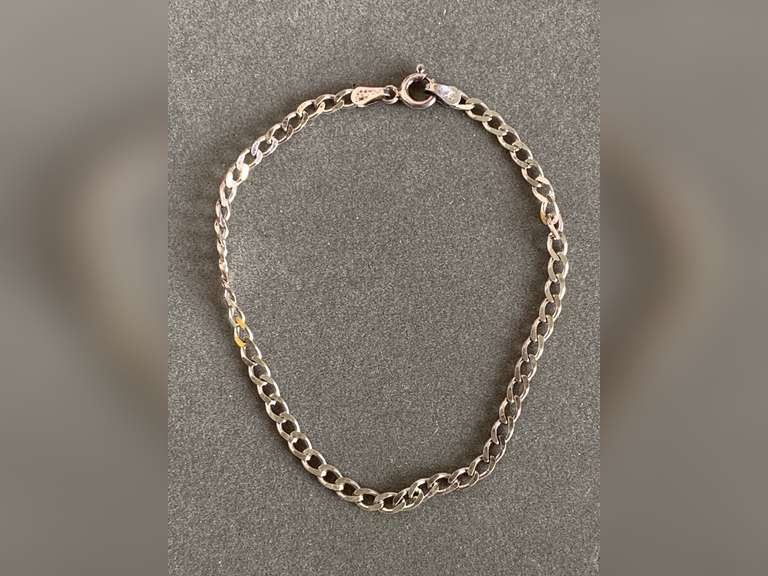 925 STERLING LINK BRACELET MADE IN ITALY (2.61 GRAMS) - CHECKOUT image