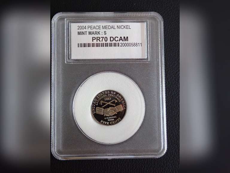 2004-S PEACE MEDAL NICKEL PCC PR70 DCAM image
