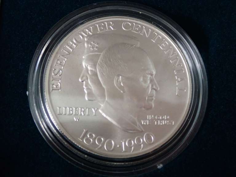 1990 UNCIRCULATED EISENHOWER SILVER DOLLAR - 90% SILVER image