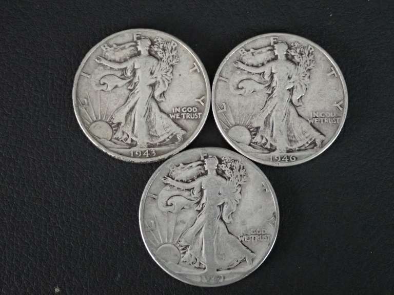 (3) WALKER HALF DOLLAR COINS image