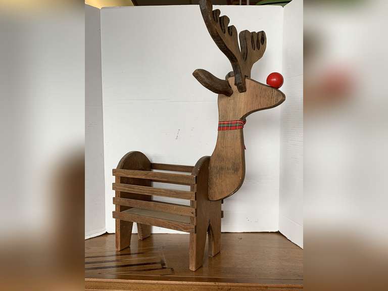 WOODEN REINDEER 15" LONG X 25" TALL image