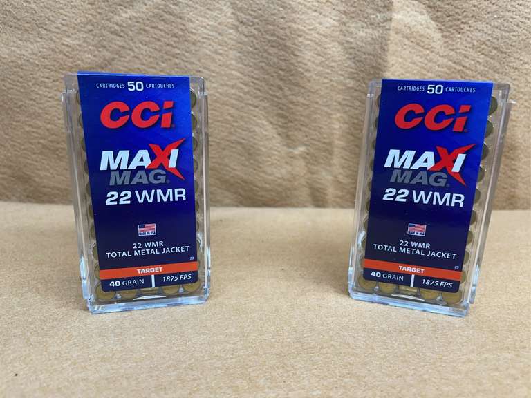 2 BOXES CCI MAXI-MAG 22 WMR TARGET - 100 RDS TOTAL image