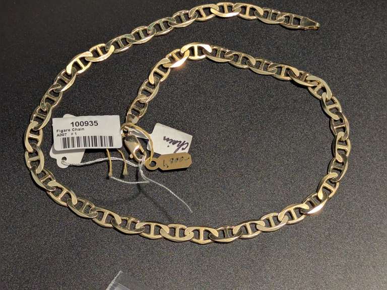 10K GOLD DIAMOND CUT 18" ANCHOR NECKLACE CHAIN 30.5 GRAMS image