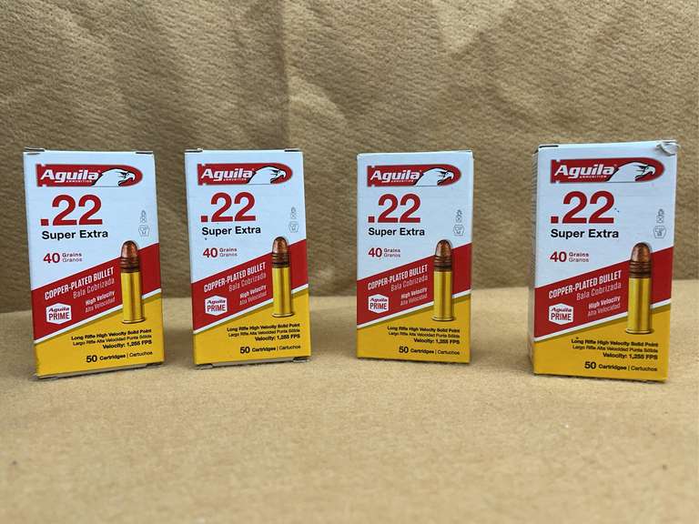 4 BOXES AGUILA 22 LR SUPER EXTRA CPRN - 200 RDS TOTAL image