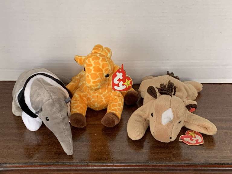 3 TY BEANIE BABIES (1995 TWIGS, 1995 DERBY, 1997 ANTS W/ TAG ERROR) image
