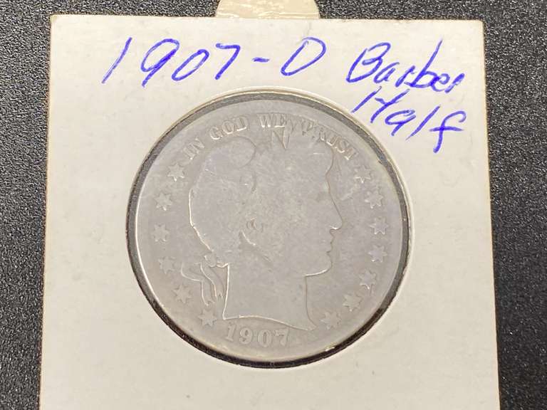 1907 -O Barber Half-Dollar, see pictures for details. image