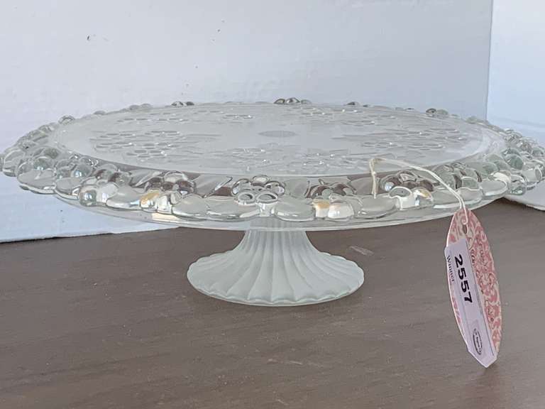 MIKASA CRYSTAL "CARMEN" FOOTED CAKE STAND 13" ROUND image