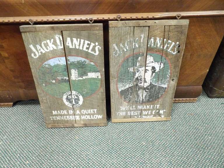 TWO JACK DANIELS WALL MOUNT ADVERTISEMENT image