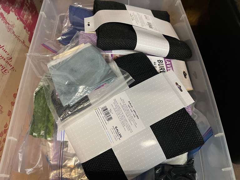 Large assortment of fabric remnants, see pictures for details. image