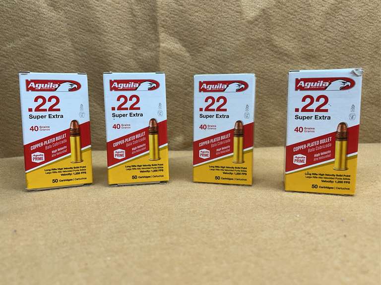 4 BOXES AGUILA 22 LR SUPER EXTRA CPRN - 200 RDS TOTAL image
