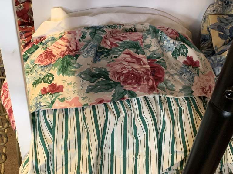 DUST RUFFLE W/ FLORAL & STRIPES image