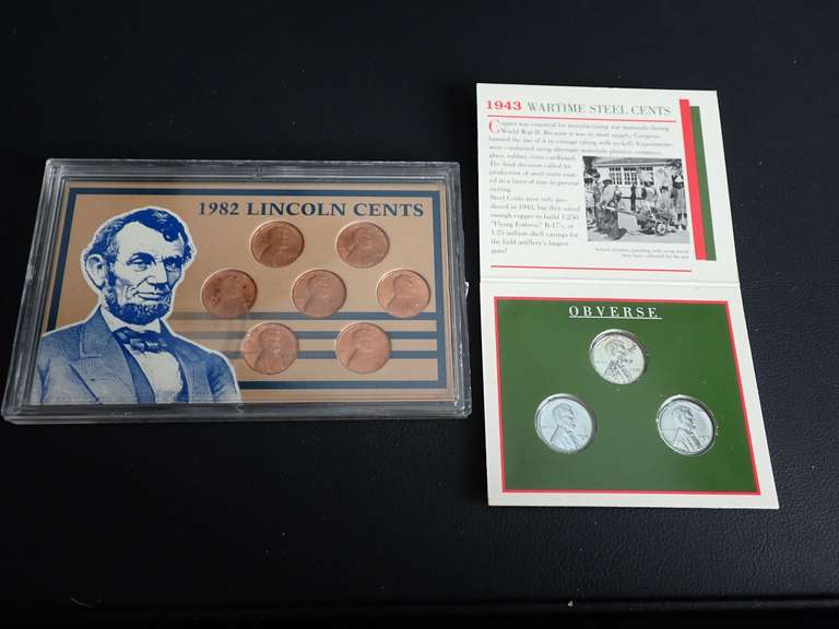 1943 WARTIME STEEL & 1982 LINCOLN CENTS COLLECTOR SETS image