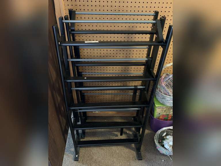 2 BLACK CD/DVD RACKS 21" WIDE X 41" TALL X 6 1/2" DEEP image