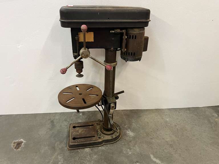 Guardian 12 speed heavy duty drill press, powers up, see pictures for details. image