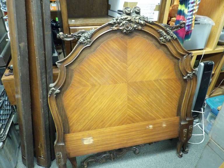 TWO ANTIQUE TWIN BEDS WITH RAILS image