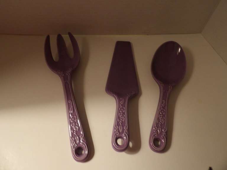 THREE FIESTAWARE LILAC SERVING UTENSILS image