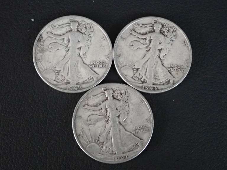 (3) WALKER HALF DOLLAR COINS image
