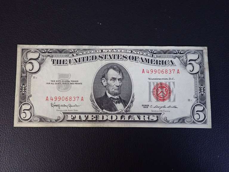 SERIES 1963 $5 RED SEAL BANKNOTE image