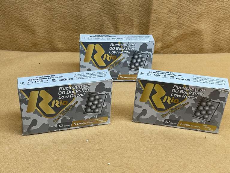 3 BOXES RIO LOW RECOIL 12 GA "00" BUCKSHOT - 2 3/4" - 15 RDS TOTAL image