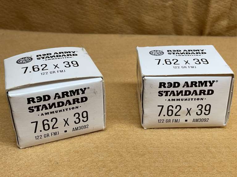 2 BOXES RED ARMY 7.62x39 FMJ - 40 RDS TOTAL image