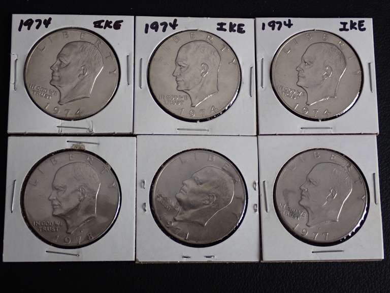 (6) 1971-1978 IKE DOLLAR COINS image