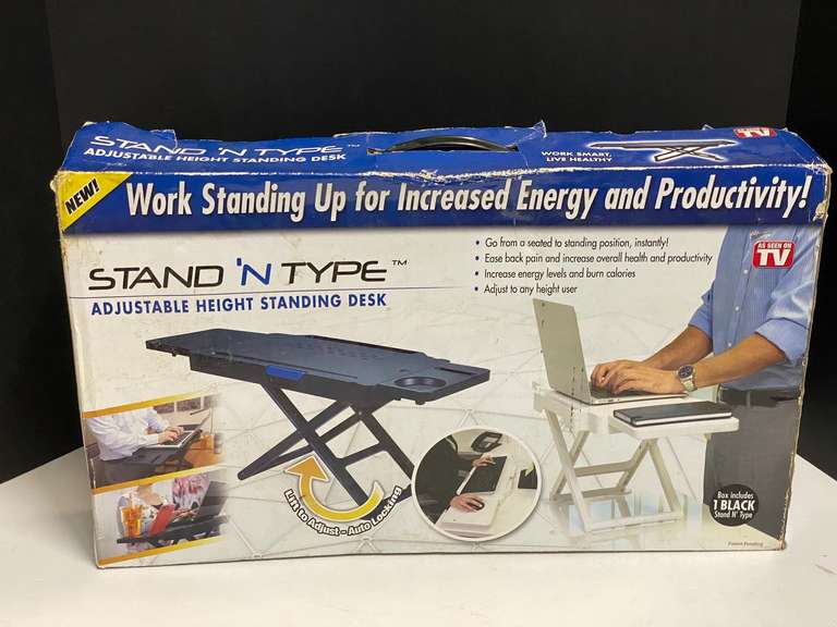 Stand ‘N Type adjustable height standing desk, comes in original box, see pictures for details. image