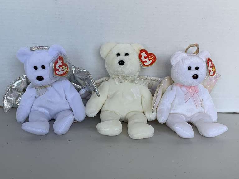3 TY BEANIE BABIES (2002 HERALD, 1998 HALO, 2000 HALO II) image
