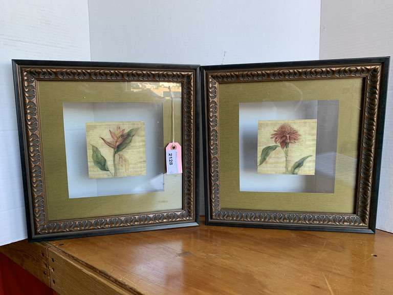 PAIR NICELY FRAMED WALL DECOR 15" SQUARE image