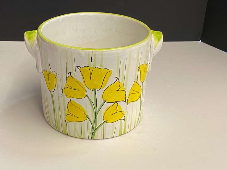 Handmade/hand painted crock from Italy, see pictures for details. image