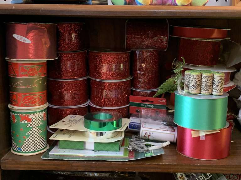 LOT TO INCLUDE CHRISTMAS RIBBON (MOSTLY NEW) image