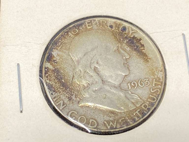 1963 – D Franklin Silver Half Dollar, see pictures for details. image