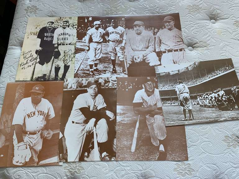 7 FRAMEABLE SEPIA REPRODUCTION SPORTS PHOTOGRAPHS 14X11 image