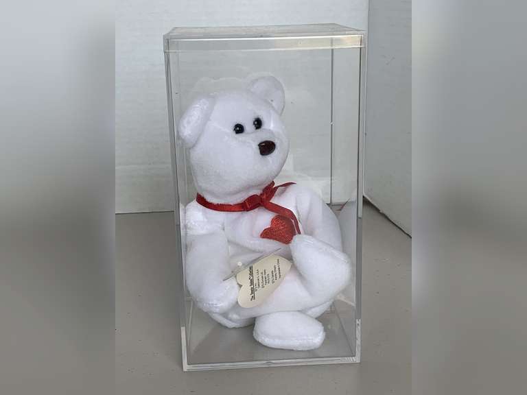 1994 TY BEANIE BABY "VALENTINO" W/ TAG ERROR IN DISPLAY BOX image