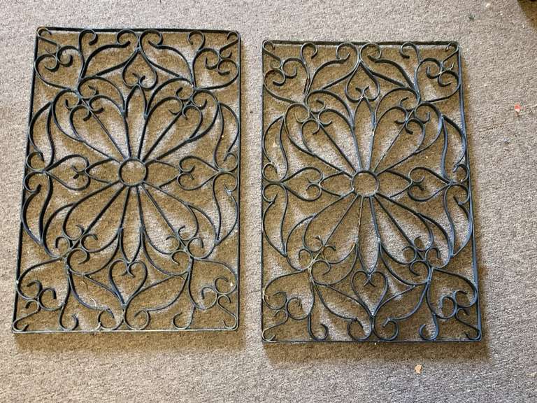 2 WROUGHT IRON SCROLL PANELS 16X24 image